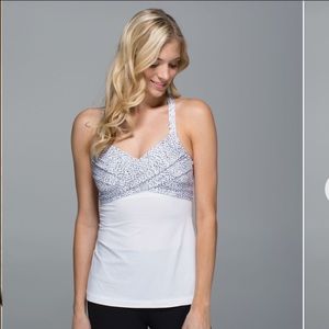 LULULEMON | Wrap It Up Tank Dottie Dash White Black / White